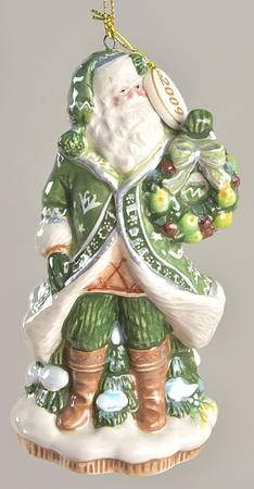 Winter Garden Santa Ornament