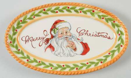 Vintage Santa Sentiment Tray