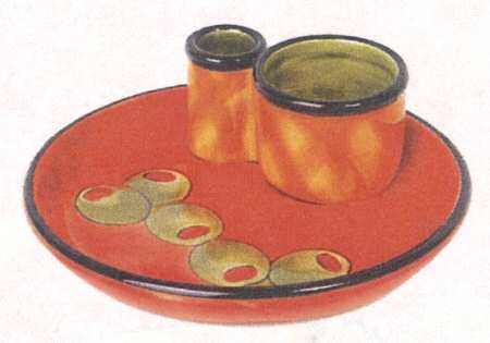 Torino Olive Set-3 Pc(Olive Dish,Toothpick & Pit Holders)