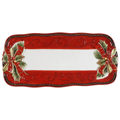 Damask Holiday Large Sandwich Tray