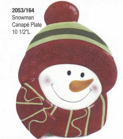 Holiday Folk Snowman Plate