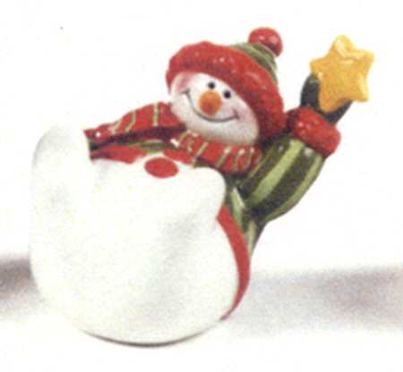 Holiday Folk Sitting Tumbling Snowman Figurine