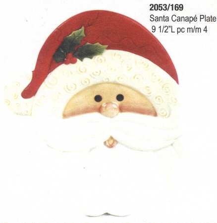 Holiday Folk Santa Shaped Plate