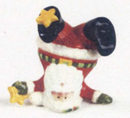 Holiday Folk On Head Tumbling Santa Figurine