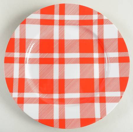 Red and White Plaid Service Plate (Charger)