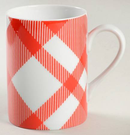 Red and White Plaid Mug