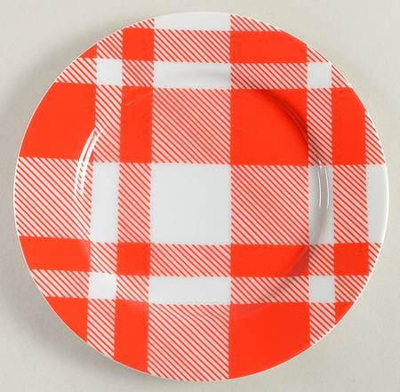 Red and White Plaid Bread & Butter Plate