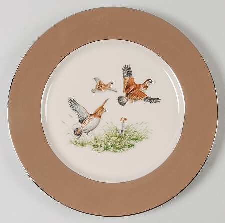 Game Birds Cocoa (Platinum Trim, Rim) by Flintridge