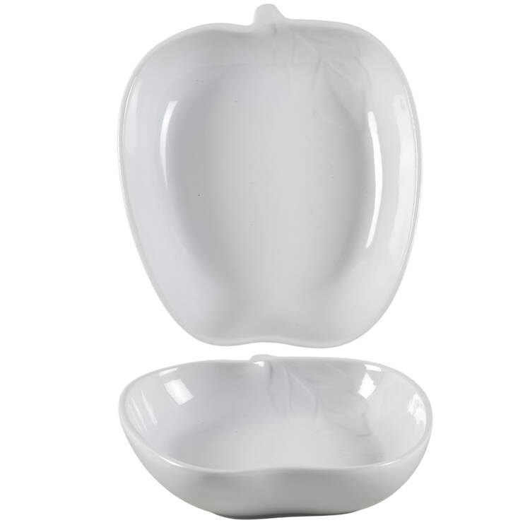 Everyday White (Porcelian) 8" Apple Shaped Bowl