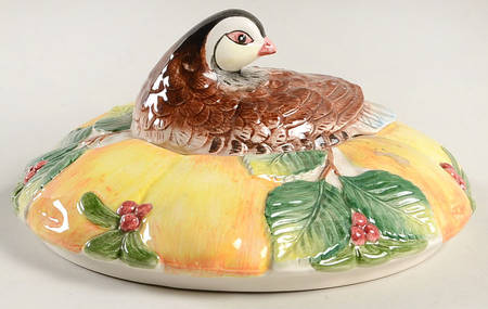 Woodland Partridge & Holiday Pear Lid for Tureen