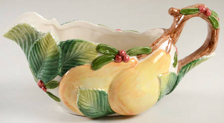 Woodland Partridge & Holiday Pear Gravy Boat