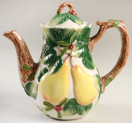 Woodland Partridge & Holiday Pear Small Coffee Pot & Lid