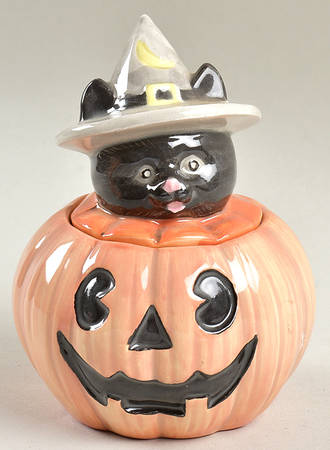 Halloween Pumpkin Sugar Bowl & Lid