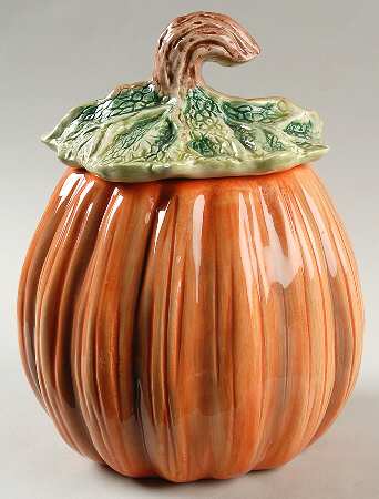 Halloween Pumpkin Cookie Jar & Lid
