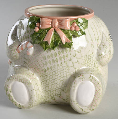 Bows and Holly Cookie Jar No Lid