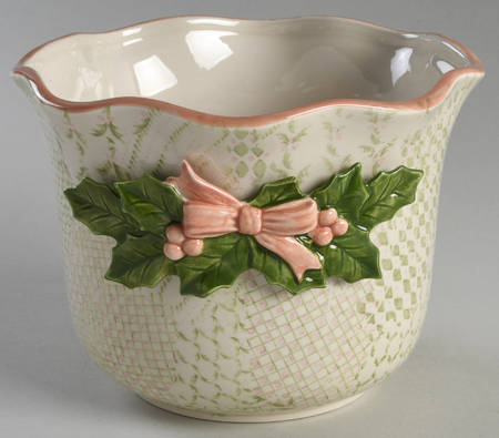 Bows and Holly 5" Cachepot