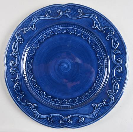 Ricamo Blue 12" Chop Plate (Round Platter) by Fitz & Floyd