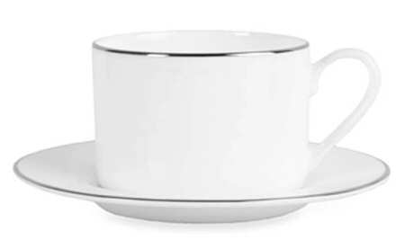 Nevaeh Platinum Flat Cup & Saucer Set