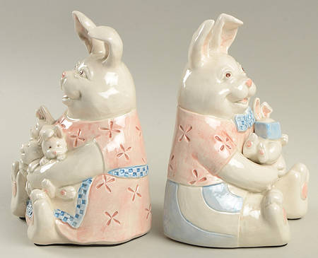 Mother Rabbit China Bookend - Set of 2