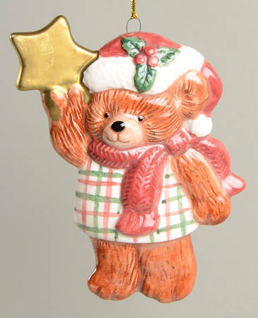 Plaid Teddy Ornament