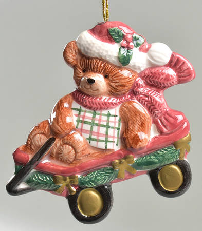 Plaid Teddy Ornament