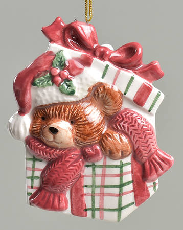 Plaid Teddy Ornament