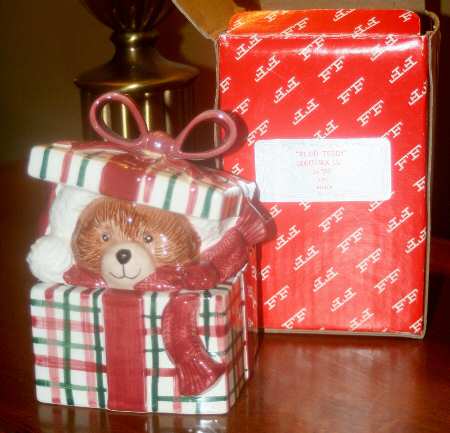 Plaid Teddy Candy Box & Lid
