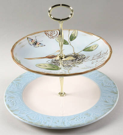 Toulouse 6 5/8"-10"  2 Tiered Serving Tray (Dp, Sp) HC