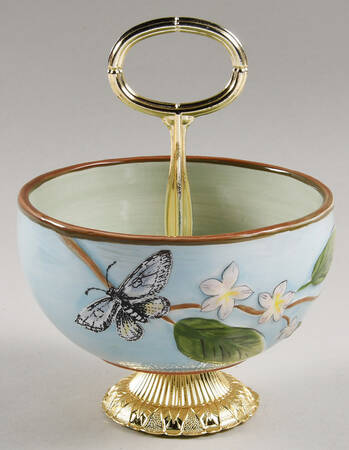 Toulouse 6"-7" Handled Footed Nut Dish HC