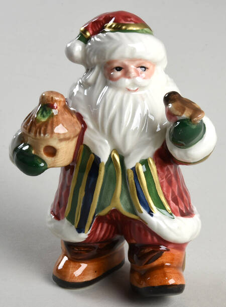 Santa's Forest Friends Standing Tumbling Santa Figurine