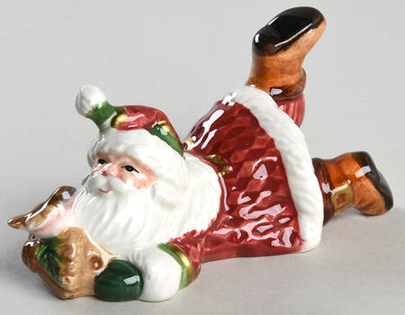 Santa's Forest Friends On Belly Tumbling Santa Figurine