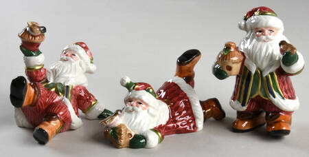 Santa's Forest Friends (Set of 3) Tumbling Santa Figurines