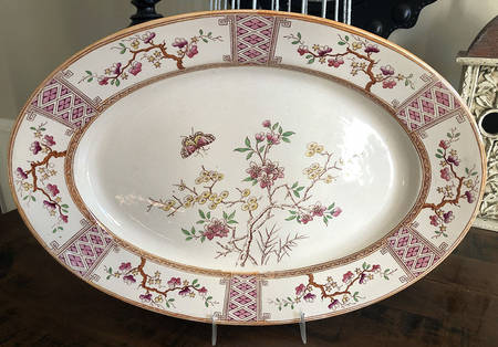 Madras Brown Multicolor 15" Oval Serving Platter
