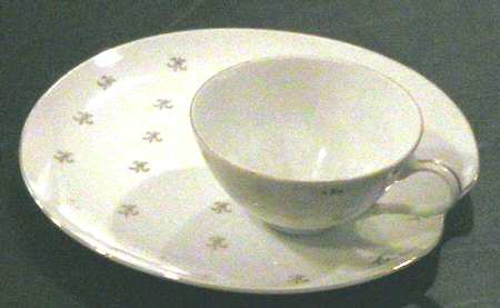 Fleur de Lis Snack Plate & Cup Set