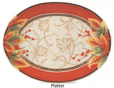Bountiful Holiday 14" Oval Serving Platter