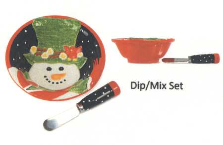 Popcorn Flurry Dip Bowl & Spreader Set