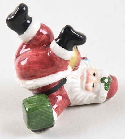Santa Tree Rolling Back Tumbling Santa Figurine