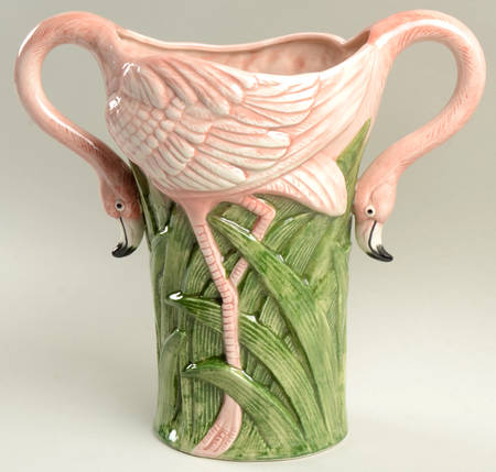 Flamingoes 10" Vase