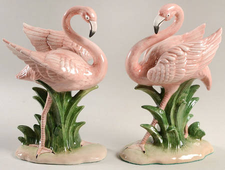 Flamingoes China Bookend - Set of 2