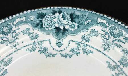 Argyle Blue Gray (Gold Trim) Dinner Plate
