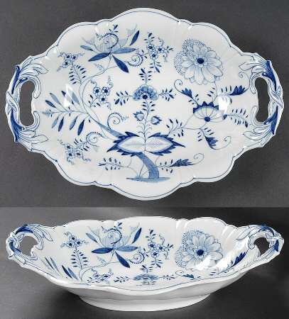 Blue Onion 12" Oval Vegetable Bowl