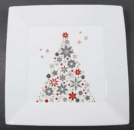 Holiday Tree 14" Square Platter