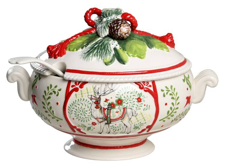 Winter White Holiday Tureen & Lid w/Ladle