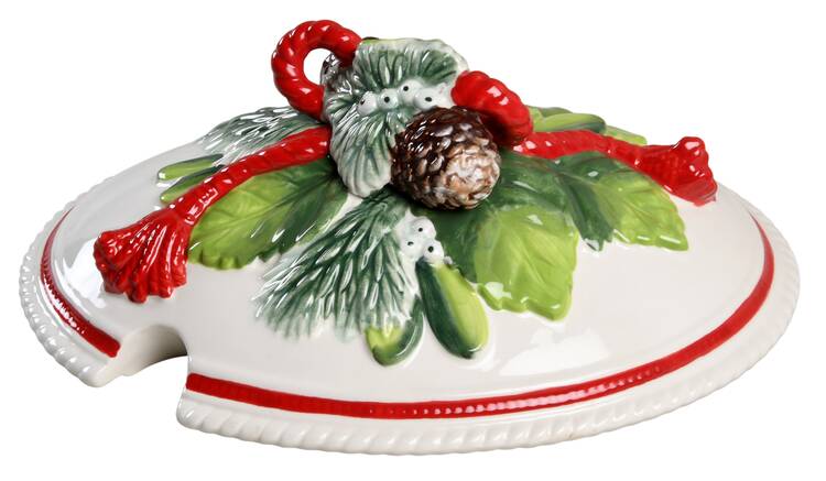 Winter White Holiday Lid for Tureen