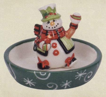 Holly Hat Snowman Ring Holder