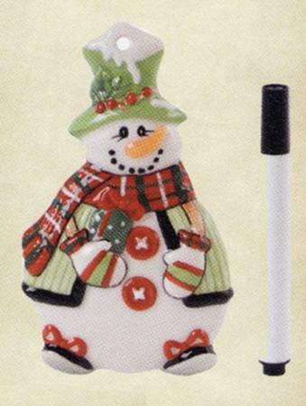 Holly Hat Snowman Ornament