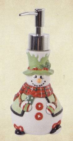 Holly Hat Snowman Lotion Dispenser