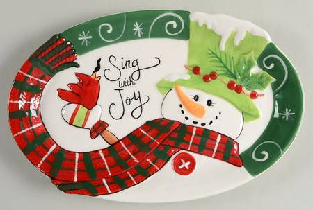 Holly Hat Snowman Sentiment Tray