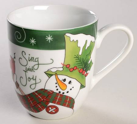 Holly Hat Snowman Mug