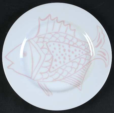 Les Fish Pink Salad Plate
